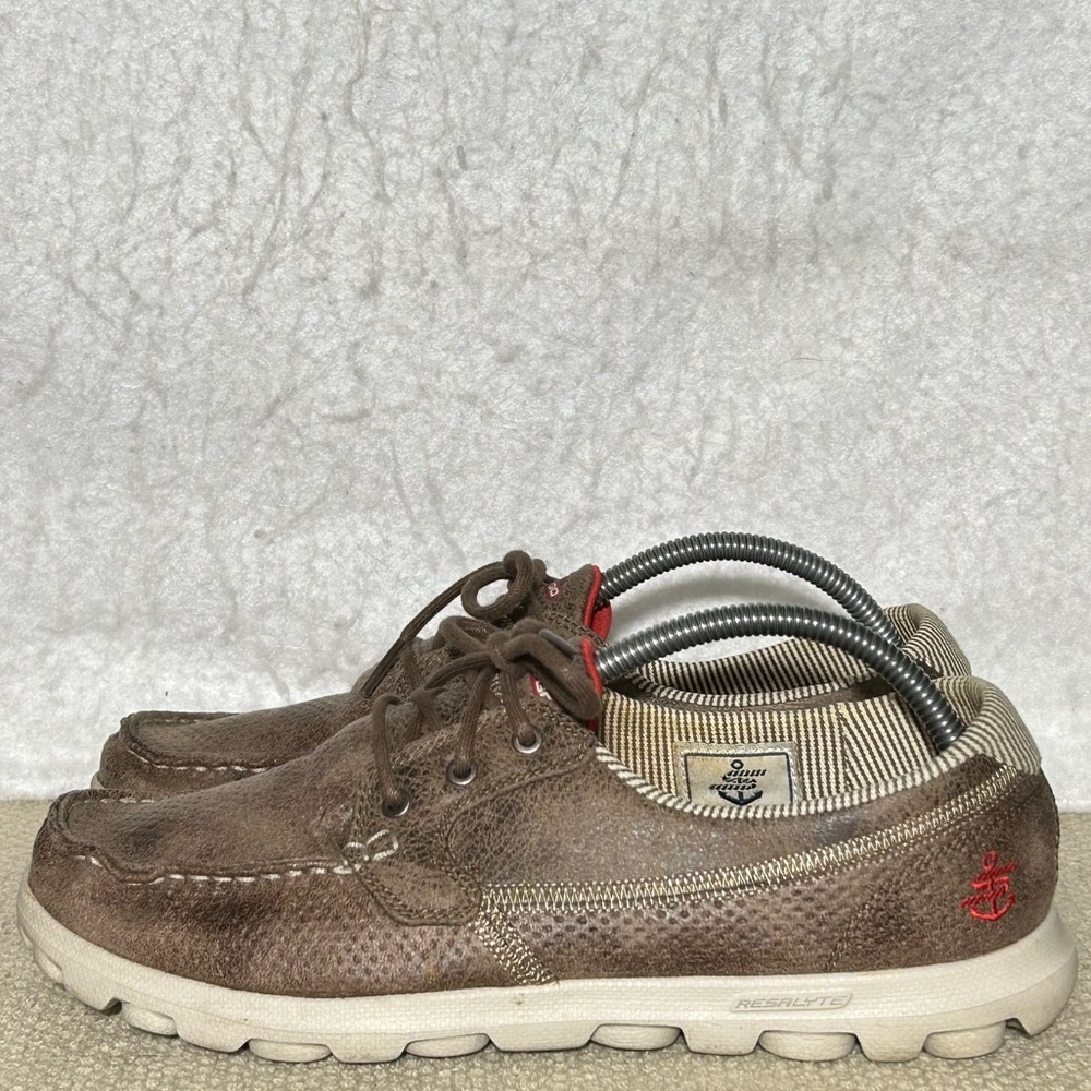 Skechers Womens Brown Gomat GoTech Lace Casual Loafers Shoes SZ US 9 - Picture 2 of 11